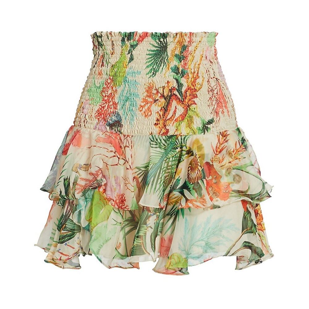 Patbo Floral Pattern Oasis Ruched Skirt Size L